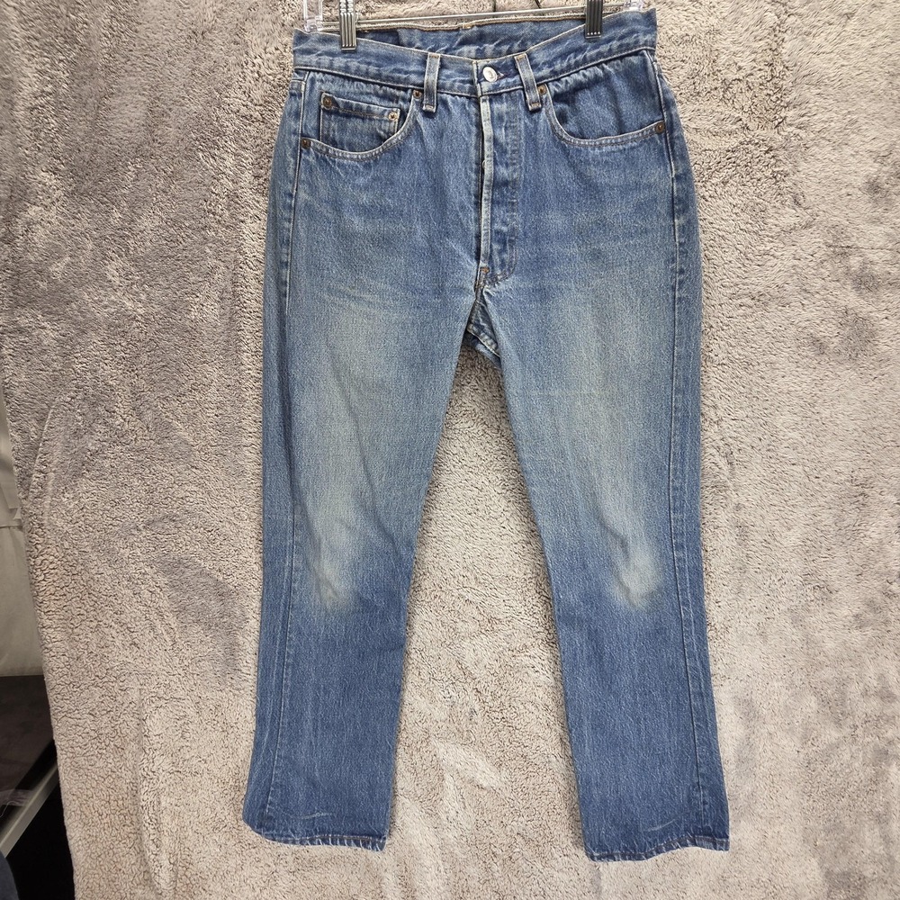 Vintage Levis 501 Jeans Mens Blue Made In USA 80s Button Fly Straight Fits 29x28